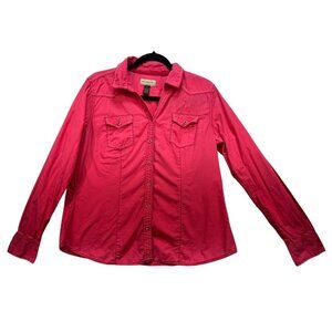 Big & Bridle Womens Button-Up Shirt XL Pink Western Cowgirl